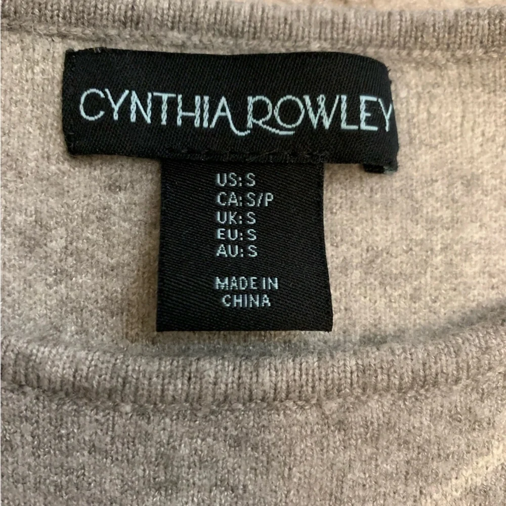 Cynthia Rowley Women’s Gray Sweater 3/4‎ Sleeve Crew Neck Small